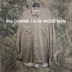 90s COMME CA DE MODE MEN Wポケット　ペイズリーシャツ