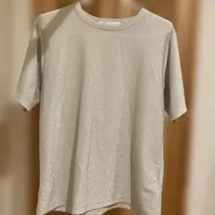 【SENSE OF PLACE】ラメTシャツ 半袖 クルーネック シルバー