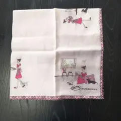 BURBERRY　女の子　犬　ピンク　ハンカチ