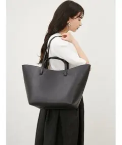 Mila Owen ミラオーウェン　ラージトートバッグ　2way 黒　A4可