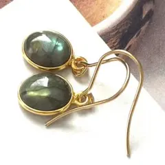 1点作品☆ ペアシェイプ型枠ラピスラズリピアス イヤリングに変更可能