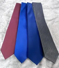 無地ネクタイ4本セット