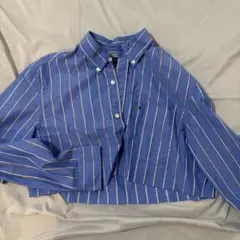 TOMMY HILFIGER ストライプ クロップドシャツ M