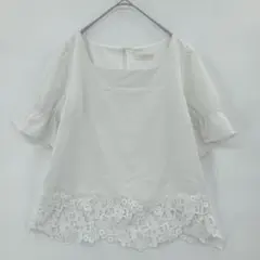 PATTERN fiona パターンフィオナ ホワイト レースブラウス Mサイズ