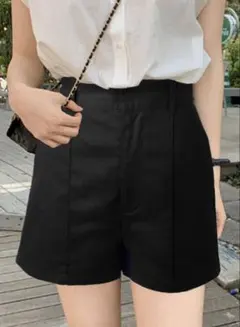 GRL ピンタックハイウエストショートパンツ