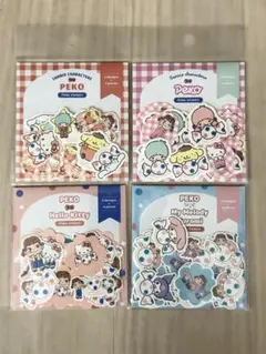 ペコちゃん×サンリオキャラクターズ フレークシール 4セット