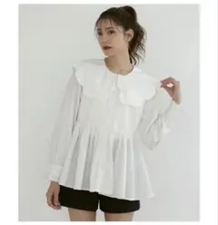 meraki スカラップ襟フリルブラウス