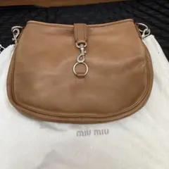 MIU MIU レザー ショルダーバッグ ブラウンのサムネイル