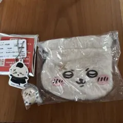 ちいかわ　ラッコ　食券キーホルダー　ビスケット　おかお巾着　松屋