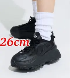 【試着のみ】adidas スニーカー オズガイア 26cm 厚底 ブラック