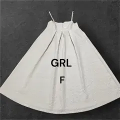 GRL エンボス花柄フレアジャンパースカート gc198 フリー ホワイト