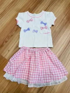 mezzo piano いちご刺繍 Tシャツ キュロット セット - メルカリ