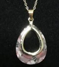マーブルネックレスA　シンプルネックレス　ファッションネックレス　ピンク系