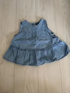GAP ベビー デニムワンピース フリル ノースリーブ 70-80cm
