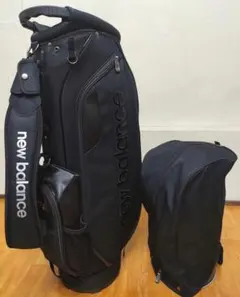 美品 New Balanceのロゴアップリケ 軽量カート型キャディバッグ(黒)