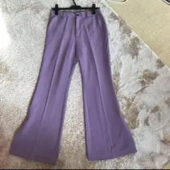 パープル フレアパンツ スリット入り