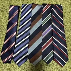 ネイビー系ネクタイ5本セット　バラ売り不可