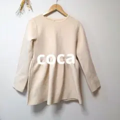 coca コカ ニット トップス ペプラム ベージュ お洒落 無地