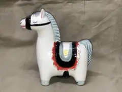 昭和レトロ 貯金箱 馬 ウマ 陶器 置物 オブジェ 郷土玩具 現状品のサムネイル