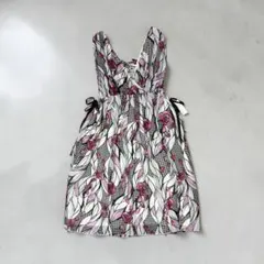 【新品・タグ付】VINTAGE ノースリーブ ワンピース バラ柄 個性派 y2k