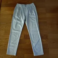 グレー ストライプ スラックス　日本製