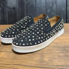 Christian Louboutin シルバースパイクスタッズ スリップオン