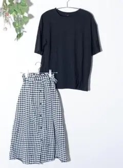 セットアップ Tシャツ スカート チェック ワンピース