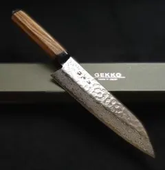 包丁 仙助 三徳包丁 槌目 青紙スーパー 焦茶合板柄 刃渡り180mm 13