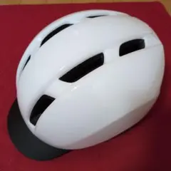 自転車用ヘルメット ホワイト バイザー付き