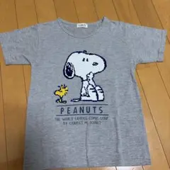 140センチ　PEANUTS スヌーピー スパンコール Tシャツ グレー　半袖のサムネイル