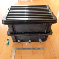 メダカ用ビオトープ木枠＆nvボックス22(黒)オーバーフロー仕様 - メルカリ