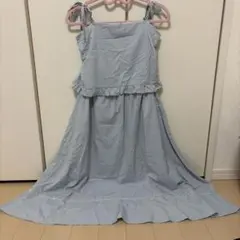 【LODISPOTTO 】キャミワンピース ライトブルー フリルデザイン