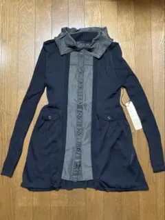 閉店在庫一掃セール（秋冬物）㉓品タグ付　黒系シャツ&カーデ風トップス　M