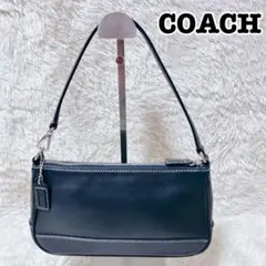 COACH アクセサリーポーチ ワンショルダーバッグ レザー ブラック