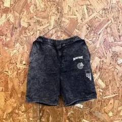 ZARA ザラ ハーフパンツ スウェット プリント ウエストゴム ブラック