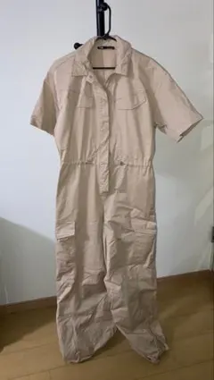 ベージュ 半袖オールインワン ZARA