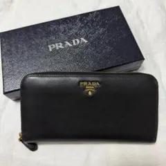 【美品&即配送】PRADA サフィアーノ ラウンドファスナー 長財布 ブラックのサムネイル