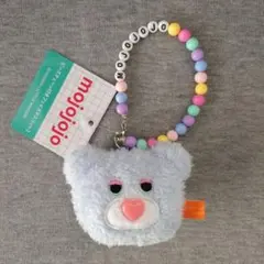 mojojojo　ビーズチェーン付きフェイスマスコット２　みずいろクマ　プライズ