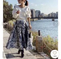 eimy istoire ブルー ジャガードスカートコンビニットワンピース