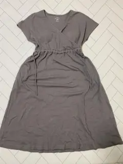 ジェラートピケ　マタニティワッフルテレコドレス　マタニティーワンピース　妊婦授乳