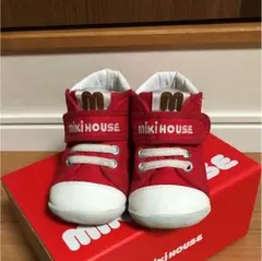 中古★ミキハウス 靴 13㎝ ファーストシューズ 赤 箱無し