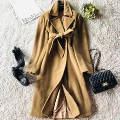 希少色✨美品 マックスマーラ ベルテッドコート 女優襟 2WAY グリーン