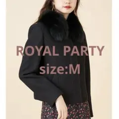 ROYAL PARTY ロイヤルパーティー　ウールノーカラージャケット ブラック