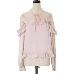 美品 Chalmiere フリルブラウス ピンク M リボン - メルカリ