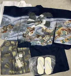 七五三　男の子　5歳　着物セット （鷹、松柄）