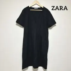 ZARA ザラ Vネック ミニ ワンピース 【L】