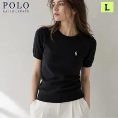 Polo Ralph Lauren ケーブルニット 半袖セーター M ブラック - メルカリ