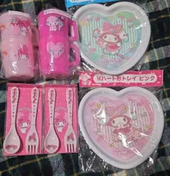マイメロディ ハート形トレイ　カトラリー　スウィートピアノ　プラマグ