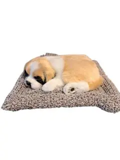 消臭！寝ている犬の置物 茶色と白