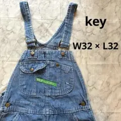 【KEY】 キイ オーバーオール デニム W32×L32 古着　w32 l32のサムネイル